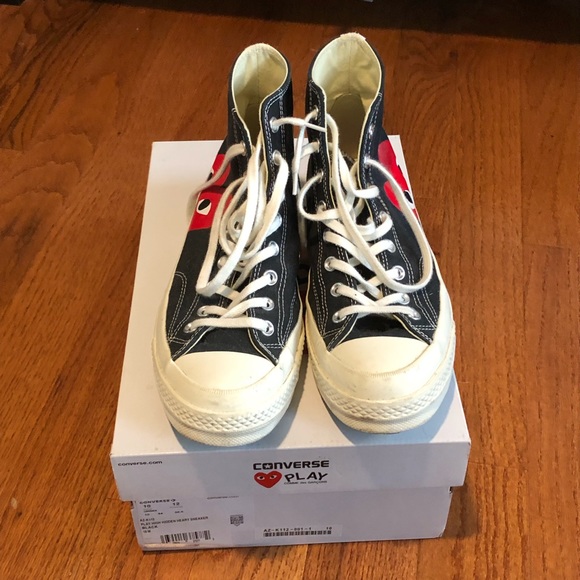 Black CDG Converse size 10 shoes - Picture 4 of 10
